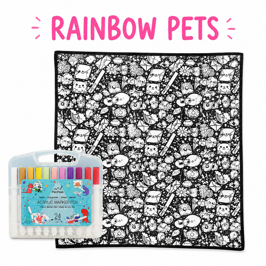 Color-Your-Own Coloring Blanket with 24-Color Marker Set