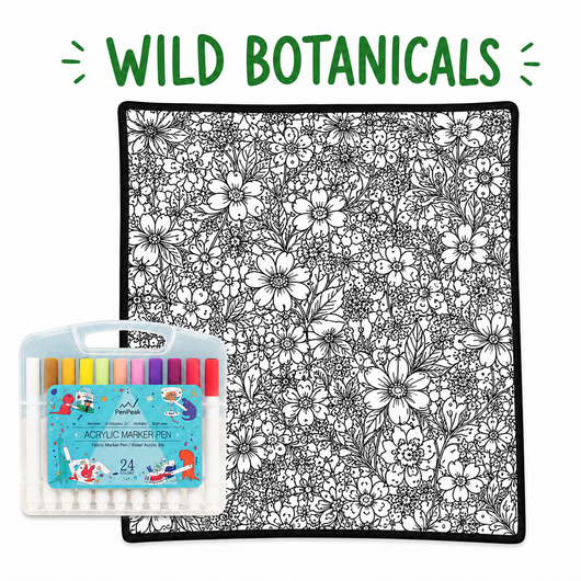 Color-Your-Own Coloring Blanket with 24-Color Marker Set