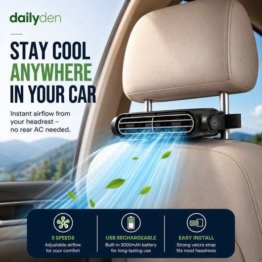 Car Headrest Velcro Cooling AC Fan