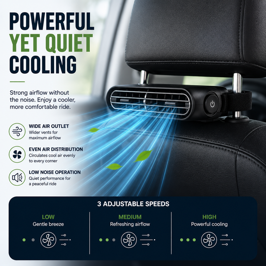 Car Headrest Velcro Cooling AC Fan