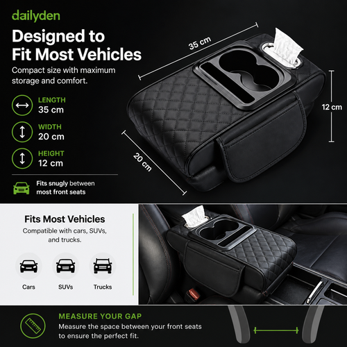 DailyDen 5-in-1 Car Armrest Organizer
