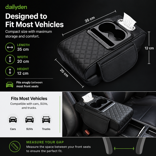DailyDen 5-in-1 Car Armrest Organizer
