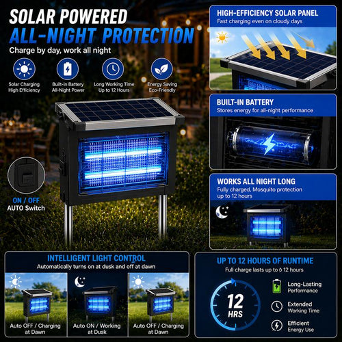 DailyDen Outdoor Solar Powered Bug Zapper