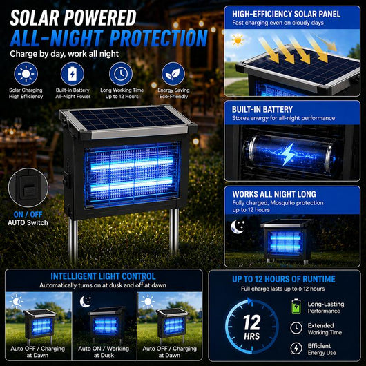 DailyDen Outdoor Solar Powered Bug Zapper