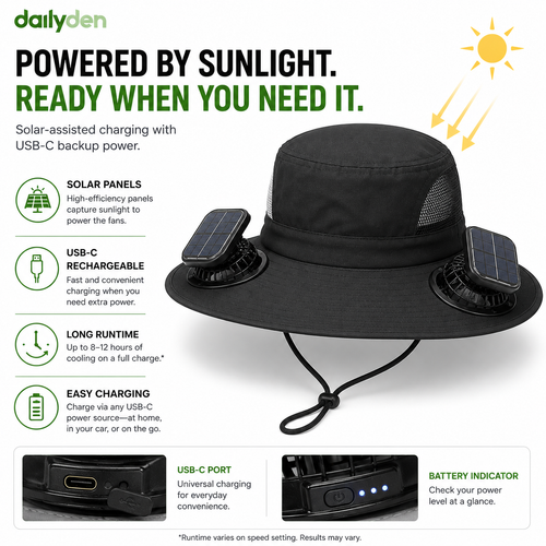 Solar Fan Bucket Hat: The Father's Day Gift He'll Wear Every Day