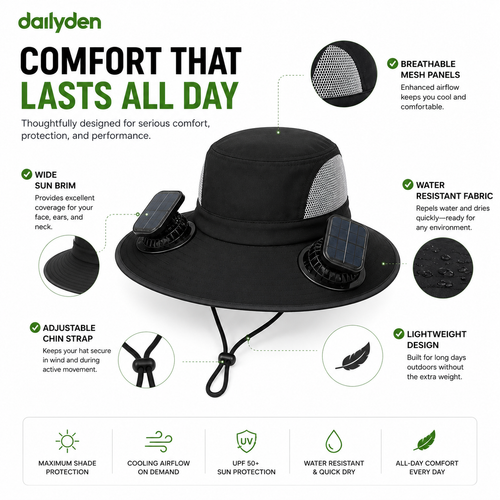Solar Fan Bucket Hat: The Father's Day Gift He'll Wear Every Day