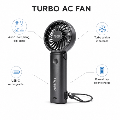 Handheld 4-in-1 Turbo AC Fan