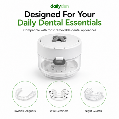 Pop-Up Retainer Case with Soak Basin, Mirror & Tools